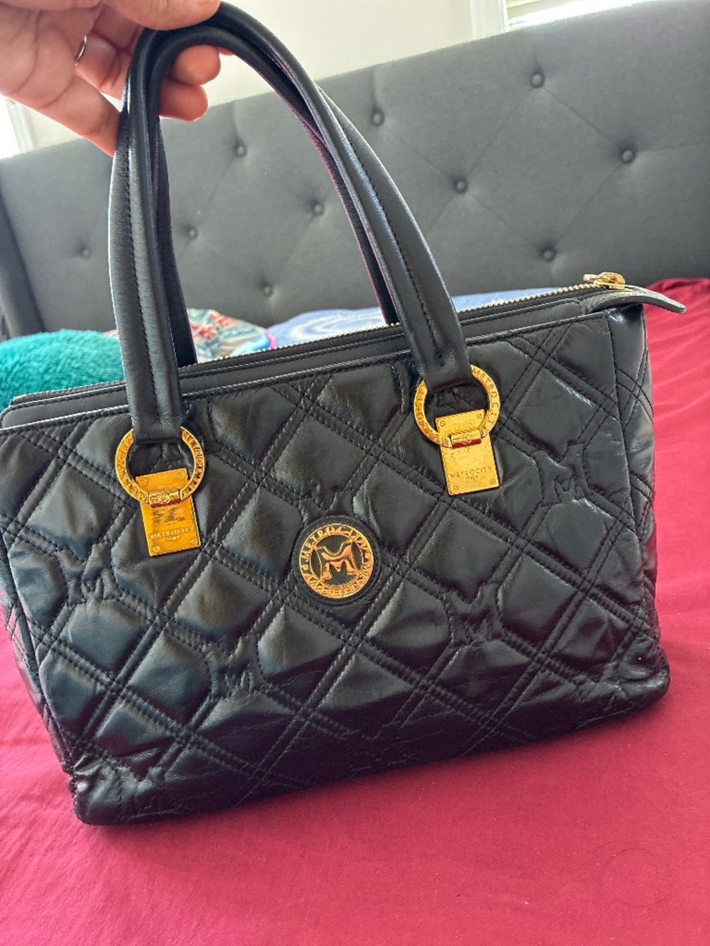 Authentic MCM black handbag / satchel bag